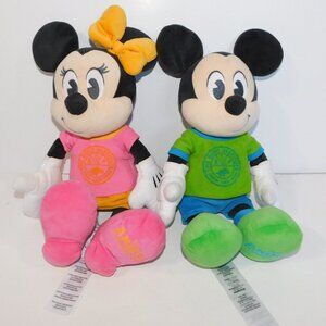 Disney Animal Kingdom The Dino Institute 16" Plush Mickey & Minnie Mouse Dolls